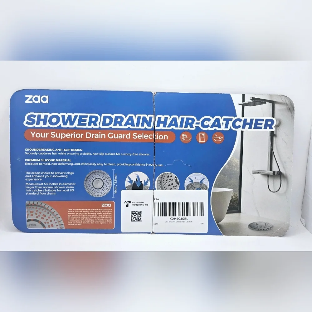 2 Shower Drain Hair Catcher Superior‎ Drain Protection Premium Silicone